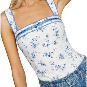 Reformation - NWT Eloise Linen Top (Color: Orlaya, Size 2) MSRP $148